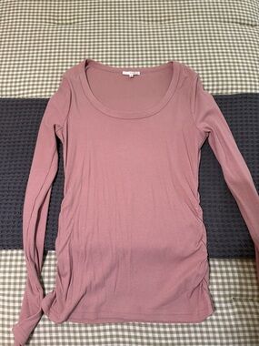 Pinkblush Mauve Ribbed Long Sleeve Scoop Neck Top